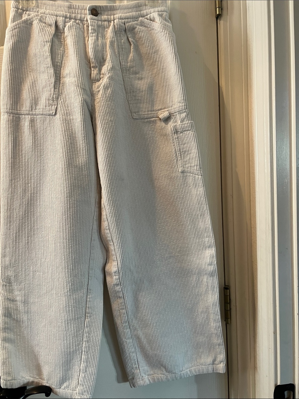 Altar'd State Cream Wide-Leg Corduroy Pants